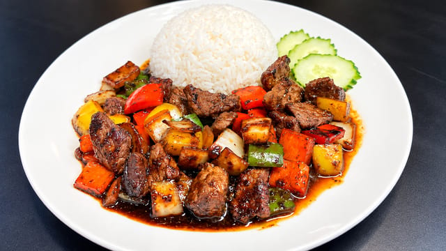 Black Pepper Steak.