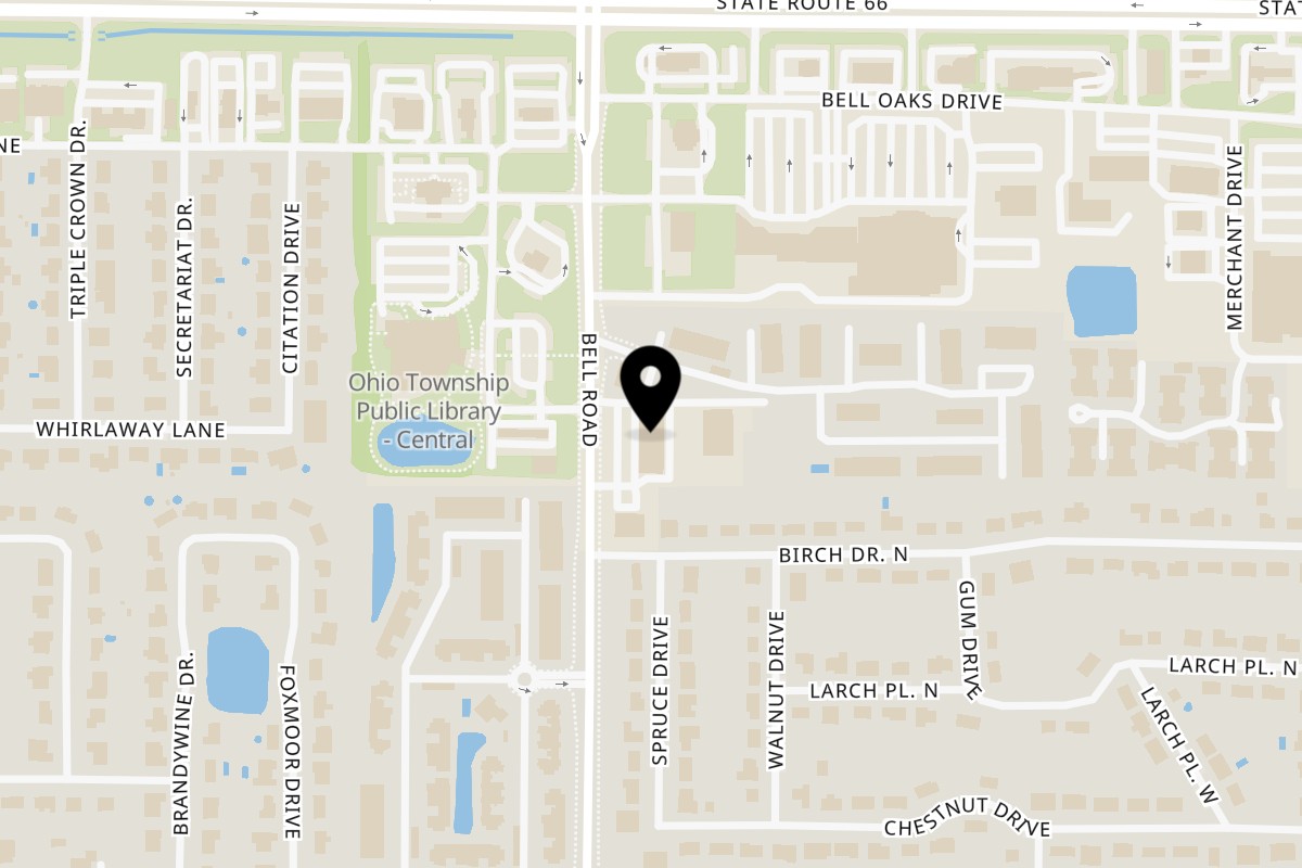 Map showing the location of Chillnchili on 4222 Bell Rd Ste 7 in Newburgh